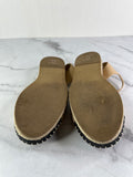 CHANEL Beige/Black CC Lambskin Espadrilles Size 36