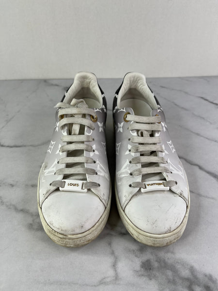 LOUIS VUITTON Frontrow Monogram White/Black Sneakers Size 35