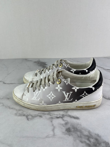 LOUIS VUITTON Frontrow Monogram White/Black Sneakers Size 35