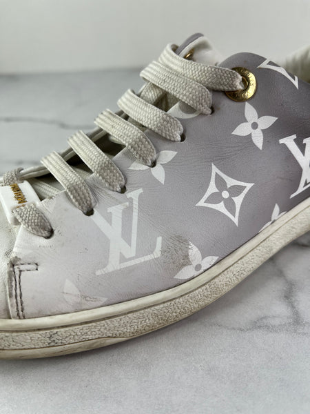 LOUIS VUITTON Frontrow Monogram White/Black Sneakers Size 35