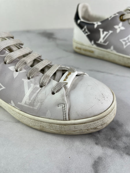 LOUIS VUITTON Frontrow Monogram White/Black Sneakers Size 35