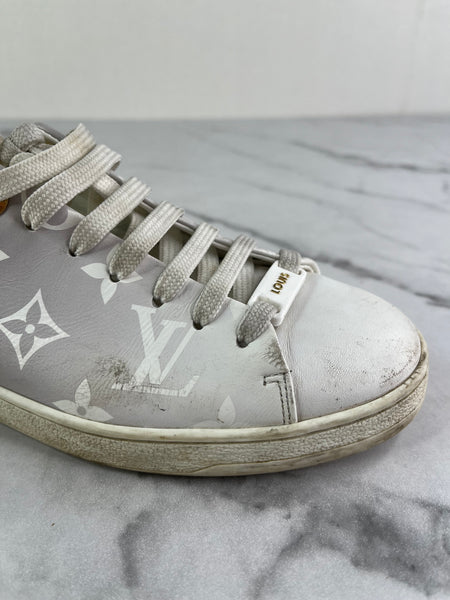 LOUIS VUITTON Frontrow Monogram White/Black Sneakers Size 35