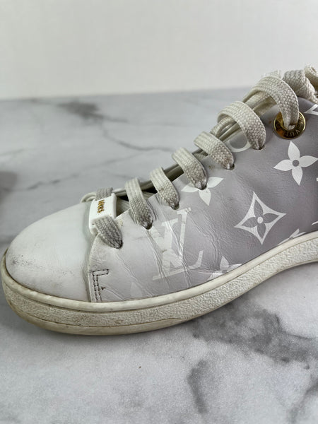 LOUIS VUITTON Frontrow Monogram White/Black Sneakers Size 35