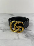 GUCCI Black GG Marmont Belt Size: 75/30