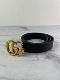 GUCCI Black GG Marmont Belt Size: 75/30