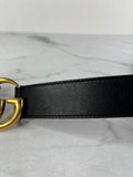 GUCCI Black GG Marmont Belt Size: 75/30