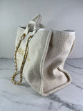 CHANEL Ivory/Cream/Gold Large Deauville Tote Bag