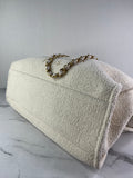 CHANEL Ivory/Cream/Gold Large Deauville Tote Bag