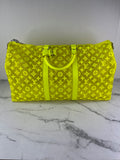 LOUIS VUITTON Yellow Monogram Fluo See Through Keepall Bandouliere 50