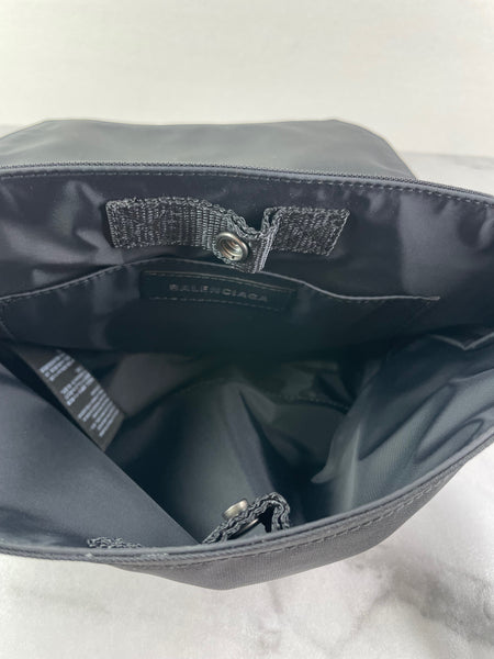 BALENCIAGA Unisex Small Black Army Recycled Nylon Messenger Crossbody/Shoulder Bag