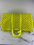 LOUIS VUITTON Yellow Monogram Fluo See Through Keepall Bandouliere 50