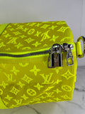 LOUIS VUITTON Yellow Monogram Fluo See Through Keepall Bandouliere 50