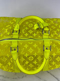 LOUIS VUITTON Yellow Monogram Fluo See Through Keepall Bandouliere 50