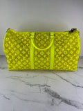 LOUIS VUITTON Yellow Monogram Fluo See Through Keepall Bandouliere 50