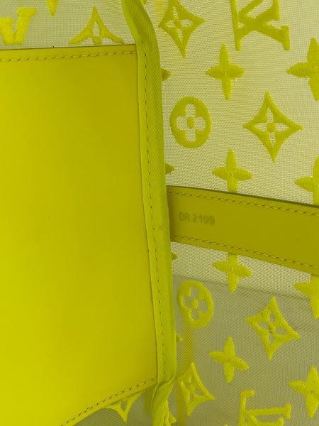 LOUIS VUITTON Yellow Monogram Fluo See Through Keepall Bandouliere 50