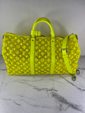 LOUIS VUITTON Yellow Monogram Fluo See Through Keepall Bandouliere 50