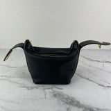 Valentino Black The Bold VLOGO Leather Top-Handle Bag