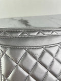 CHANEL Multi Pochette Metallic Silver Quilted Lambskin clutch/wallet/crossbody/shoulder bag