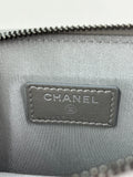 CHANEL Multi Pochette Metallic Silver Quilted Lambskin clutch/wallet/crossbody/shoulder bag