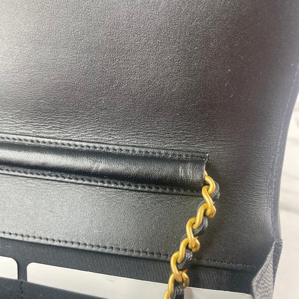 CHANEL Black Caviar Boy Wallet on Chain WOC