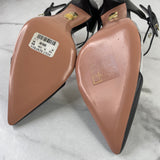 Aquazzura Black Leather/PVC 85 Optic Mules Size 36.5
