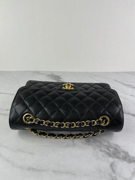 CHANEL Small Black Caviar Classic Double Flap Bag