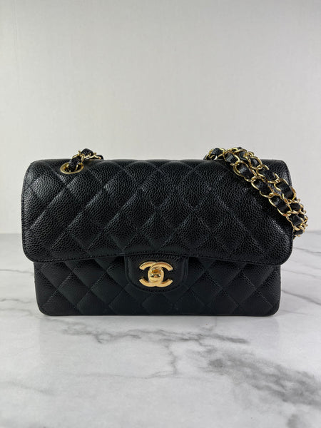 CHANEL Small Black Caviar Classic Double Flap Bag