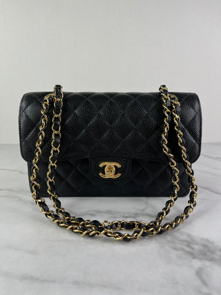 CHANEL Small Black Caviar Classic Double Flap Bag