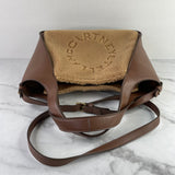 Stella McCartney Brown Teddy Logo Embroidered Faux Fur Top Handle Crossbody/Shoulder Bag