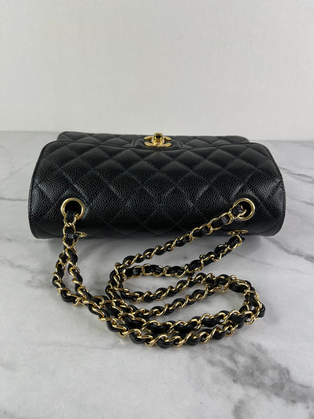 CHANEL Small Black Caviar Classic Double Flap Bag
