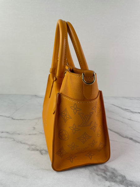 LOUIS VUITTON Orange Mahina On My Side PM Shoulder/Crossbody Bag