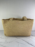 Valentino Beige/Black Raffia Viva Superstar Medium Shopping Shoulder Bag