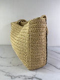 Valentino Beige/Black Raffia Viva Superstar Medium Shopping Shoulder Bag