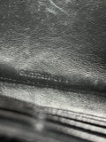 SAINT LAURENT Black CLASSIC CASSANDRE CHAIN WALLET IN GRAIN DE POUDRE LEATHER