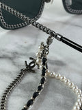 CHANEL CC Square Pearl Triple Chain Dark Silver/Grey Sunglasses