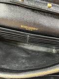 SAINT LAURENT Black CLASSIC CASSANDRE CHAIN WALLET IN GRAIN DE POUDRE LEATHER