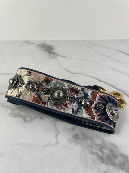 CHRISTIAN DIOR Multicolor Canvas Embroidered Studded KaleiDiorscopic Shoulder Strap