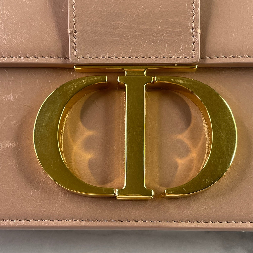 Christian Dior 30 Montaigne Box Bag Black Shiny Clinked Lambskin