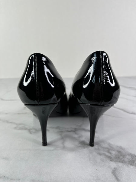 Balenciaga Black Patent Leather BB Knife Pumps Size 38