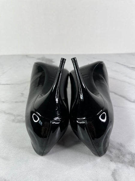 Balenciaga Black Patent Leather BB Knife Pumps Size 38