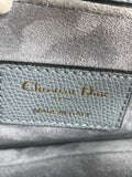 CHRISTIAN DIOR Sky Blue Grained Calfskin Mini Saddle Bag