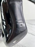 Balenciaga Black Patent Leather BB Knife Pumps Size 38