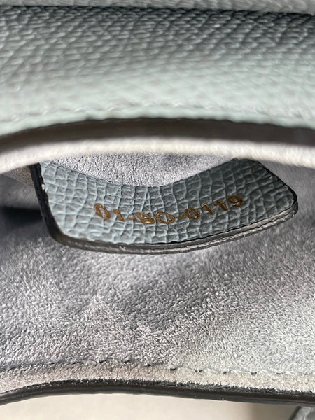 CHRISTIAN DIOR Sky Blue Grained Calfskin Mini Saddle Bag