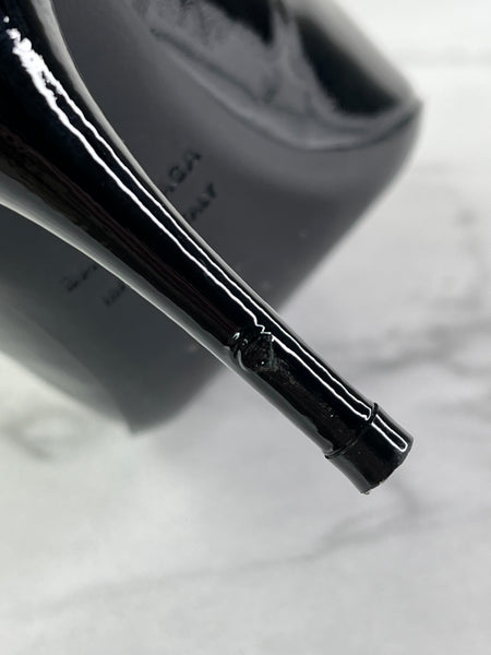 Balenciaga Black Patent Leather BB Knife Pumps Size 38