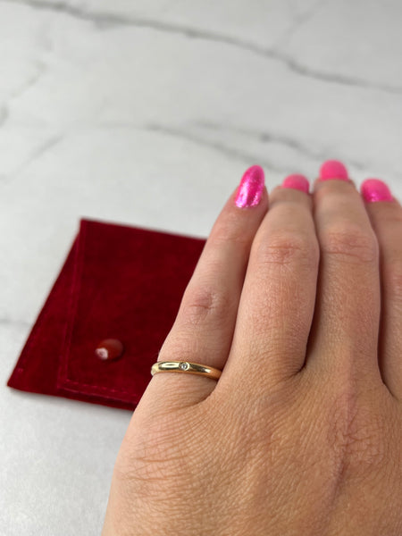 Cartier Rose Gold 1895 WEDDING BAND, 2.6 MM WIDTH, 1 DIAMOND Size 47