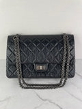 CHANEL Black Aged Calfskin Quilted 2.55 Reissue 226 Flap Bag