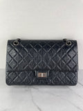 CHANEL Black Aged Calfskin Quilted 2.55 Reissue 226 Flap Bag