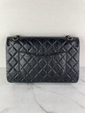 CHANEL Black Aged Calfskin Quilted 2.55 Reissue 226 Flap Bag