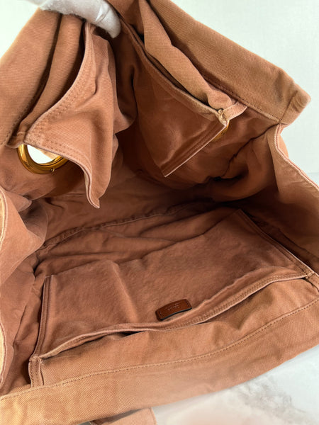 Chloé Wild Pink Medium Plage Canvas Tote Bag
