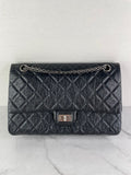 CHANEL Black Aged Calfskin Quilted 2.55 Reissue 226 Flap Bag